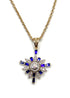 14k Gold Star of Bethlehem with Sapphire & Diamond Necklace